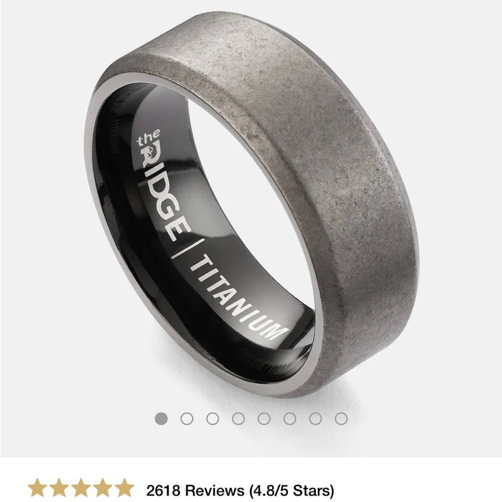 Titanium Men's Ring- Wedding Ring - image 1